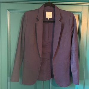 Joie navy linen blazer lined